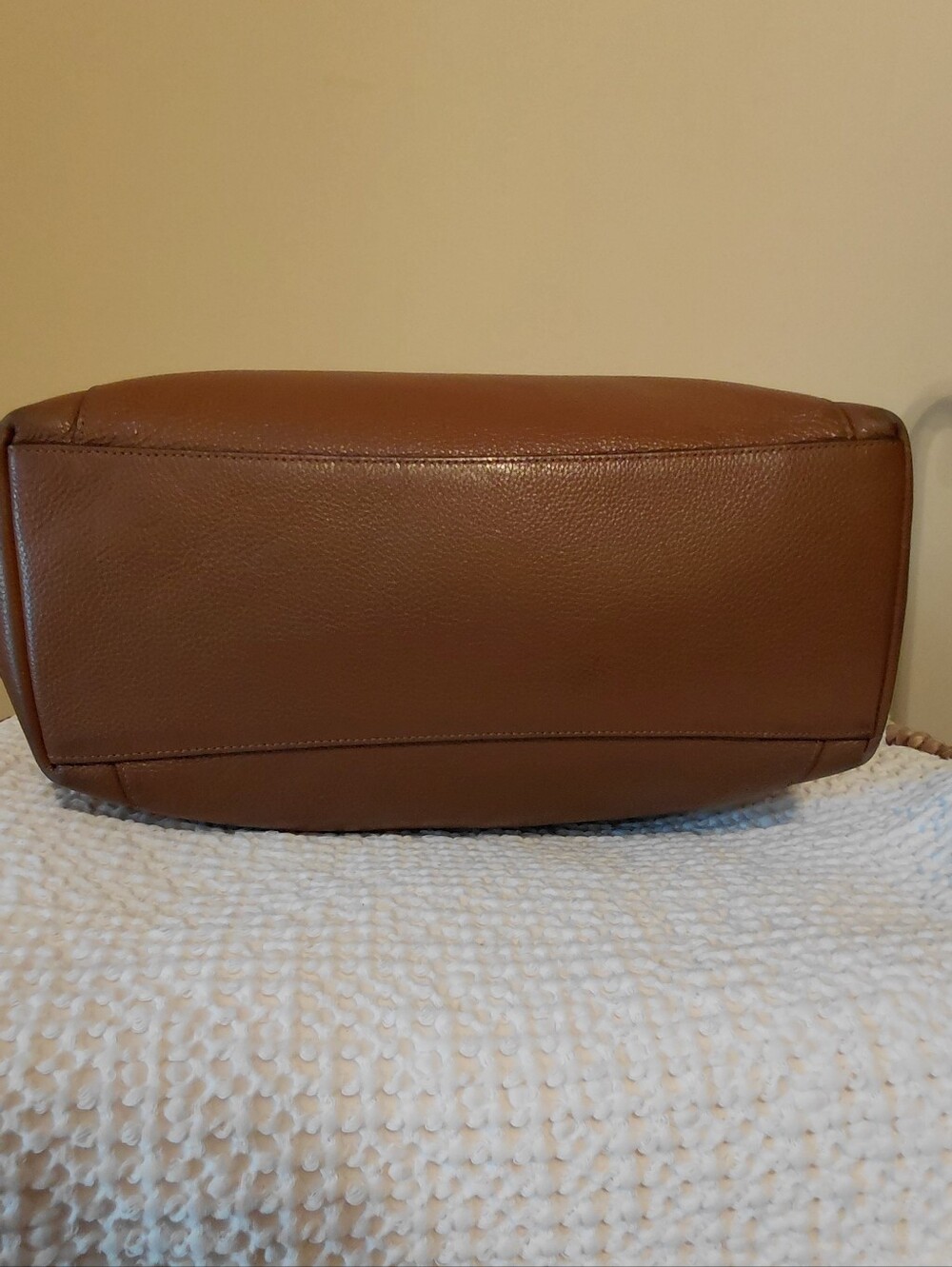 Coach Cognac Pebble Leather Brown Tote Gold Hardware Purse Bag - Picture 2 of 12